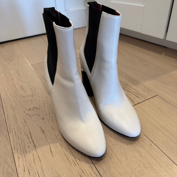 3.1 Phillip Lim White & Black Heeled Boots - Picture 1 of 5